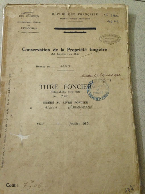 Bằng khoán điền thổ năm 1949 (cụ Chính cung cấp cho PV).