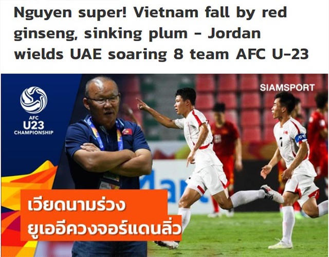 Báo Thái Lan đưa đậm thông tin về việc U23 Việt Nam bị loại ở giải U23 châu Á