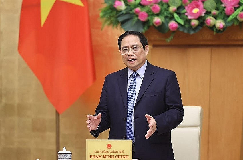 Thủ tướng Chính phủ Phạm Minh Chính yêu cầu đề xuất cụ thể lộ trình điều chỉnh giá điện, giáo dục, dịch vụ khám chữa bệnh Ảnh: Dương Giang/TTXVN