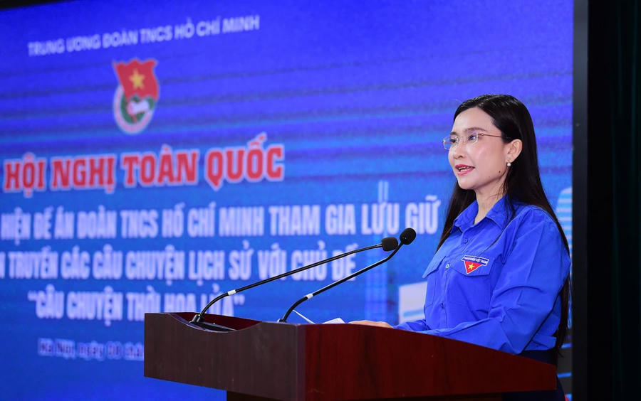 Bí thư Nguyễn Phạm Duy Trang chia sẻ tại hội nghị. (Ảnh: TƯ Đoàn cung cấp)