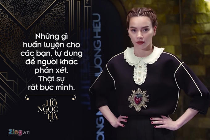 Tương tự Lan Khuê, huấn luyện viên đàn chị cũng không tỏ ra hứng thú khi số phận thí sinh của mình phụ thuộc vào tay Phạm Hương. Theo cô, đây là cảm giác "rất bực mình".
