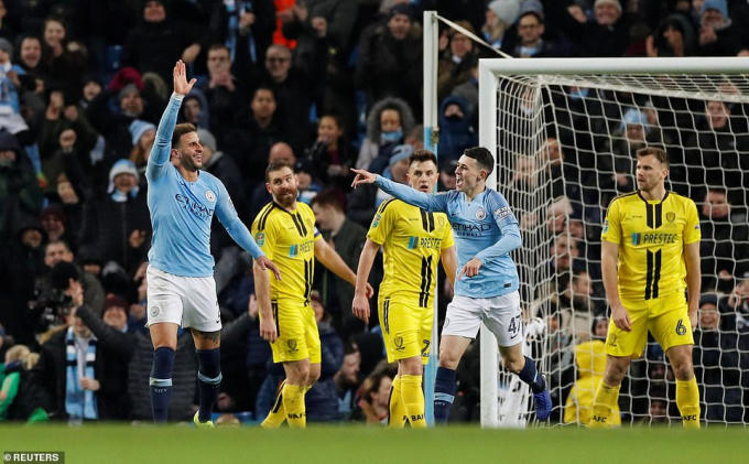 Man City đã có chiến thắng "vùi dập" đối thủ với 9 bàn thắng được ghi vào lưới đội bạn. (Ảnh: Reuters)