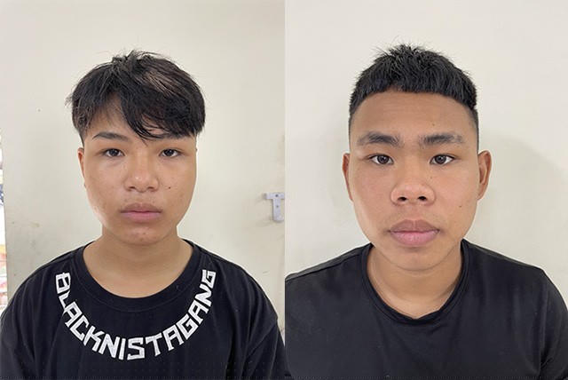 Hai đối tượng tại cơ quan Công an.