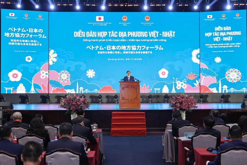 Thủ tướng đề xuất, gợi mở 6 định hướng lớn để hai bên tăng cường hợp tác, trao đổi và thảo luận tại Diễn đàn - Ảnh: VGP/Nhật Bắc