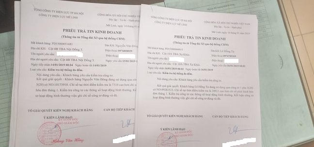 Điện lực Mê Trình trả lời phản ánh của khách hàng.