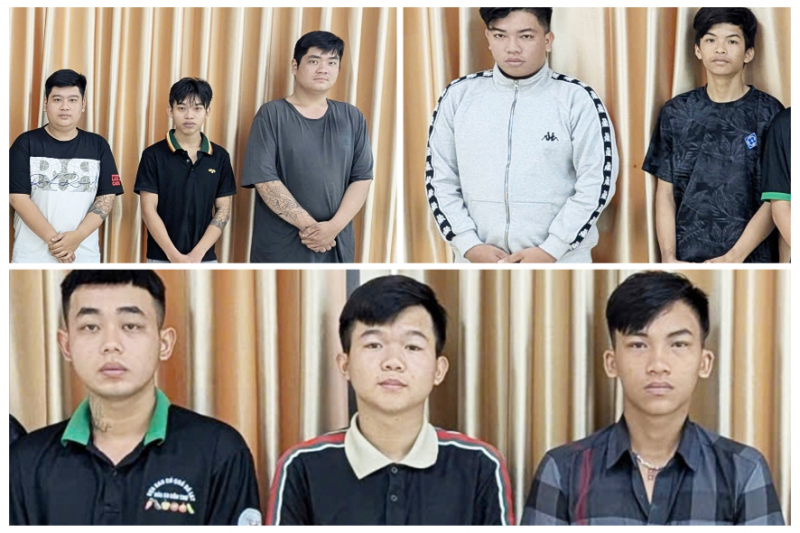 Nhóm đối tượng bị bắt.