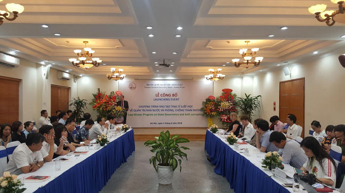 Lễ công bố chương trình đào tạo Thạc sĩ Luật học về Quản trị Nhà nước và Phòng chống tham nhũng tại ĐHQG Hà Nội.