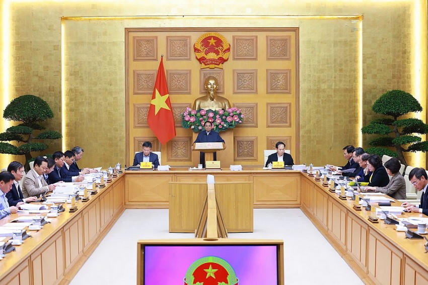 Thủ tướng chủ trì Phiên họp thứ tư của Ban Chỉ đạo rà soát và tổ chức thực hiện việc xử lý vướng mắc trong hệ thống pháp luật - Ảnh: VGP