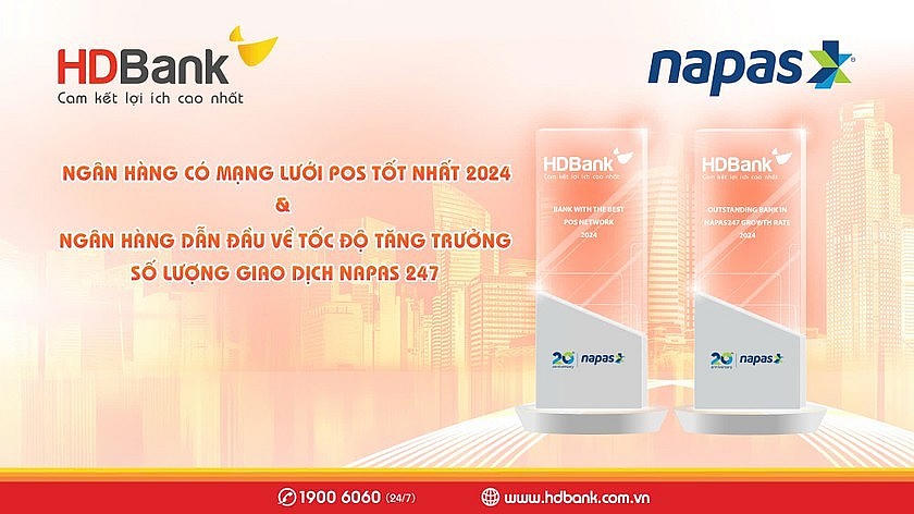 HDBank được vinh danh với hai hạng mục: “Ngân hàng có mạng lưới POS tốt nhất”