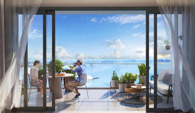 View trác tuyệt từ ban công căn hộ