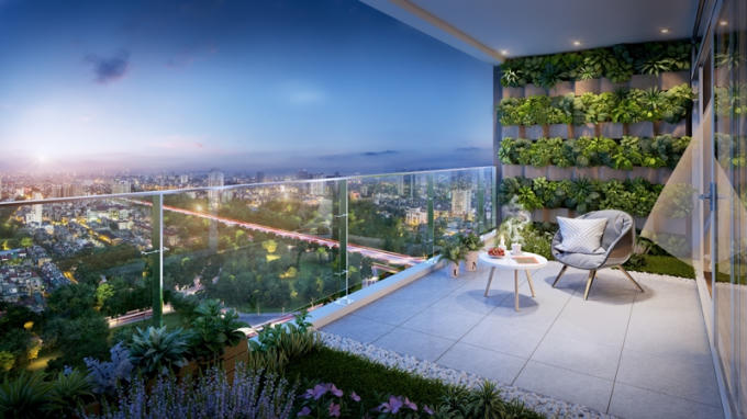 Tầm nhìn hướng thành phố thời thượng tại căn hộ Vinhomes Skylake (hình ảnh minh họa)