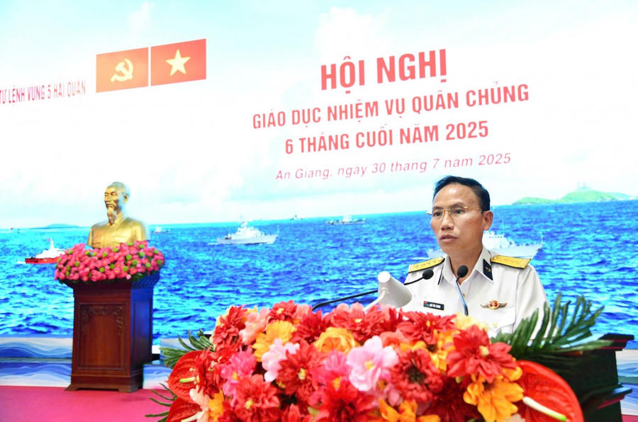 Đại tá Ngô Văn Thành, phát biểu chỉ đạo tại Hội nghị.