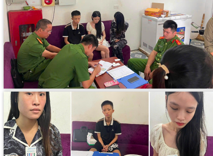 Lực lượng chức năng tiến hành kiểm tra, phát hiện các đối tượng dương tính với ma tuý.