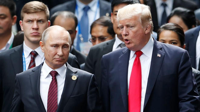 Tổng thống Mỹ Donald Trump và Tổng thống Nga Vladimir Putin. Ảnh: AFP.