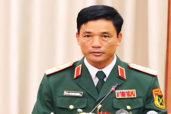 Thiếu tướng Lê Xuân Thuân, Tư lệnh Quân đoàn báo cáo kết quả hoạt động Quân đoàn 12.