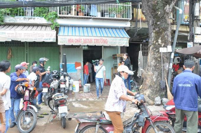Cửa hàng nơi xảy ra vụ nổ axit.