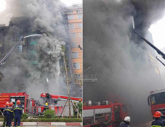 Lực lượng cứu hỏa phải mất nhiều giờ mới khống chế được đám cháy. (Ảnh: VNN).