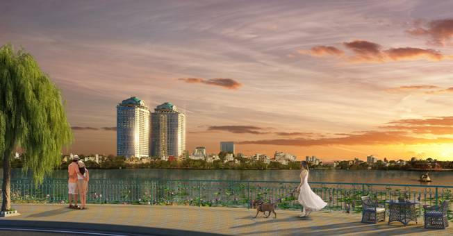 Dự án D’. Le Roi Soleil tọa lạc tại vị trí đắc địa bên Hồ Tây chứa đựng nhiều tâm huyết của ông chủ Tân Hoàng Minh.