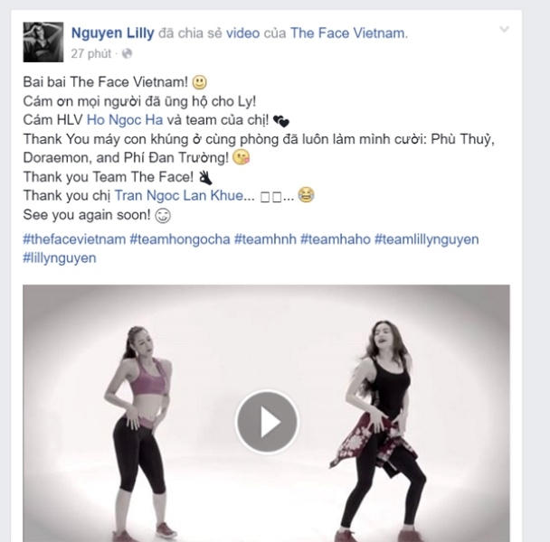 Lily Nguyễn đã dành lời tạm biệt với chương trình và đặc biệt còn gửi lời cảm ơn đến HLV Lan Khuê - người đã loại cô.