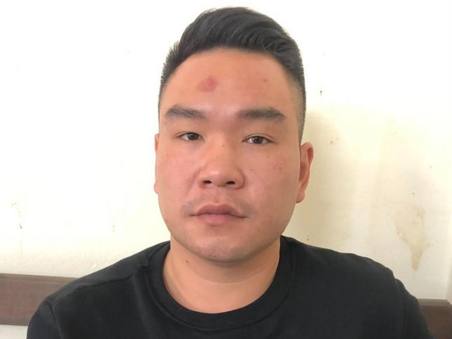 Tài xế Trung tại cơ quan Công an.