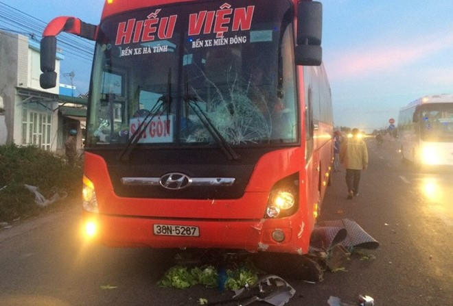 Hiện trường vụ tai nạn giao thông.