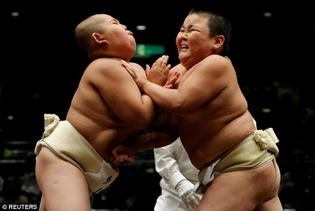 Hàng trăm trẻ em đã đăng ký tham gia cuộc thi đấu vật sumo - một bộ môn thể thao truyền thống của Nhật Bản. (Ảnh: Reuters)