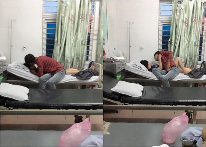 Đôi trẻ coi bệnh viện như chốn riêng tư, coi những người xung quanh đều "tàng hình"!