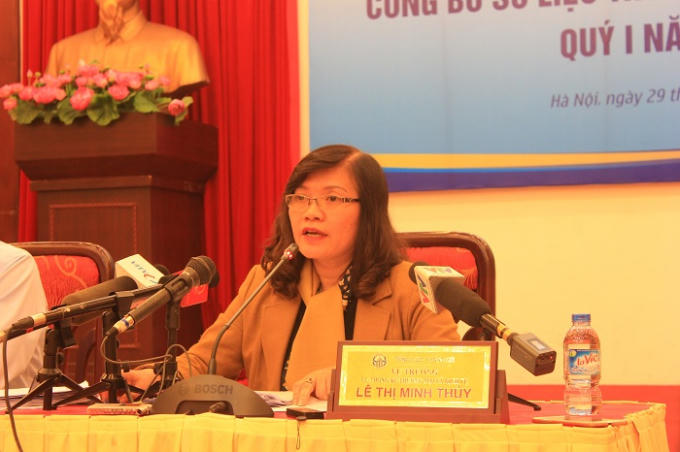 Bà Lê Thị Minh Thủy, Vụ trưởng Vụ Thống kê thương mại.