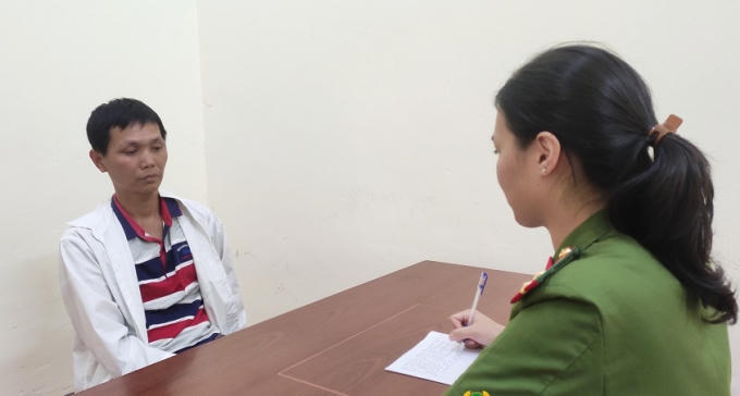 Đối tượng Hoàng Văn Linh tại cơ quan Công an
