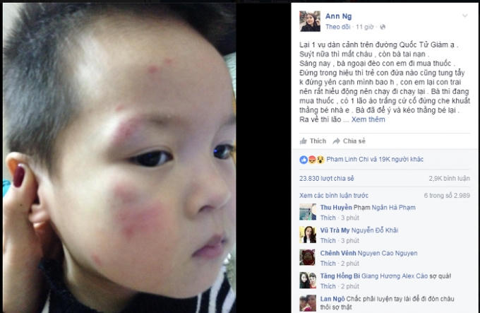 Câu chuyện dàn cảnh cướp trẻ em ngay giữa ban ngày thu hút quan tâm của cư dân mạng. Nguồn: Facebook.