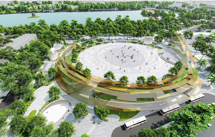 Phối cảnh quảng trường công viên phía đông Hồ Gươm. Nguồn: UBND phường Hoàn Kiếm