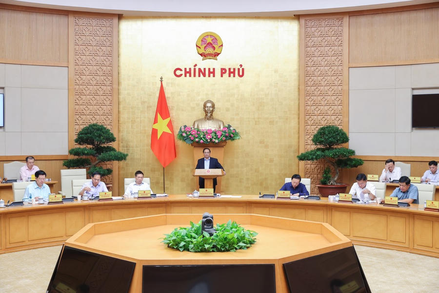 Thủ tướng Chính phủ Phạm Minh Chính chủ trì phiên họp Chính phủ chuyên đề xây dựng pháp luật tháng 9/2025 (phiên thứ hai). (Ảnh: VGP)