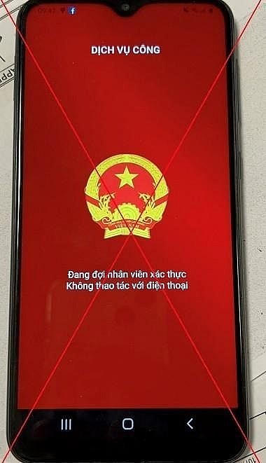 Phần mềm Dịch vụ công giả mạo. Ảnh: Công an Hà Nội.