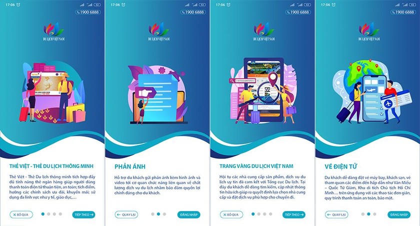 Ứng dụng “Du lịch Việt Nam - Vietnam Travel” cung cấp nhiều tiện ích cho người dùng. (Ảnh: Tổng cục Du lịch)