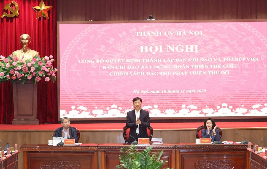 Bí thư Thành ủy Nguyễn Duy Ngọc giữ cương vị Trưởng Ban Chỉ đạo xây dựng, hoàn thiện thể chế, chính sách đặc thù phục vụ phát triển Thủ đô.