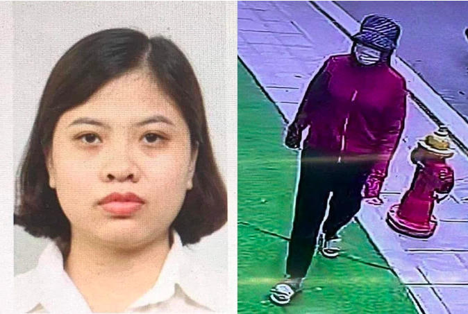 Giáp Thị Huyền Trang và nhận dạng khi bắt cóc bé gái (Ảnh: Dân Trí).