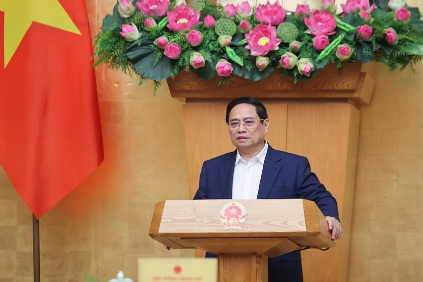 Thủ tướng Phạm Minh Chính chủ trì Phiên họp Chính phủ thường kỳ tháng 5/2025 - Ảnh: VGP