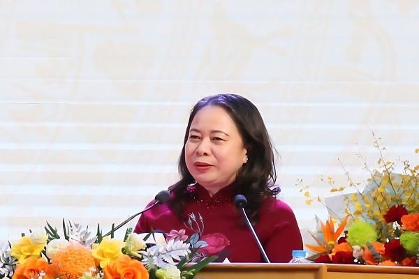 Phó Chủ tịch nước Võ Thị Ánh Xuân phát biểu tại Đại hội .