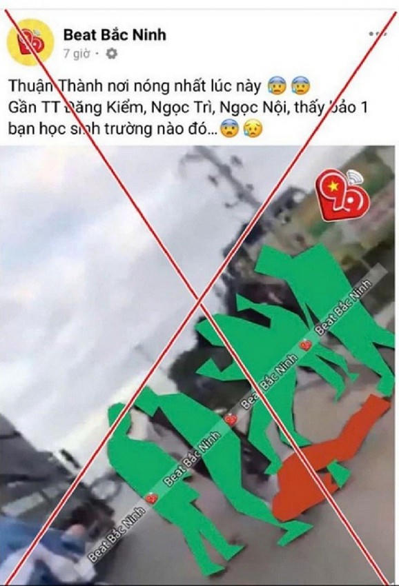 Nội dung thông tin sai sự thật được Đ. Đ. T. đăng trên không gian mạng.