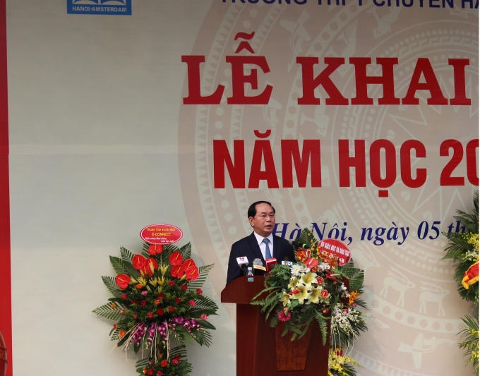 Chủ tịch nước phát biểu tại lễ khai giảng.