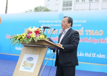 Ông Nguyễn Khắc Lợi – Phó Giám Đốc Sở Văn Hóa và Thể Thao TP Hà Nội phát biểu khai mạc chương trình.