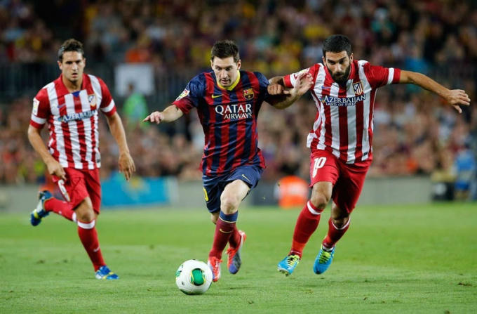 Trận cầu tâm điểm vòng 24 La Liga, Atletico Madrid sẽ đọ sức với Barca trên sân nhà Vicente Calderon.