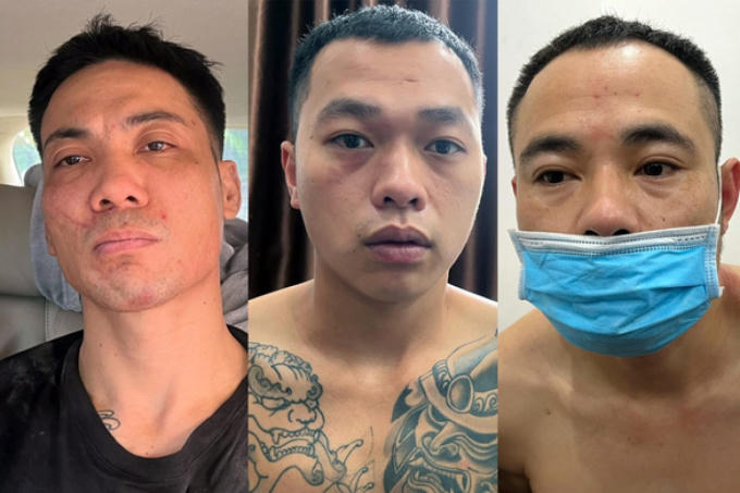 Đối tượng Mẫn, Trọng và Đồng (từ trái qua) vừa bị cơ quan công an bắt giữ - Ảnh: B.A