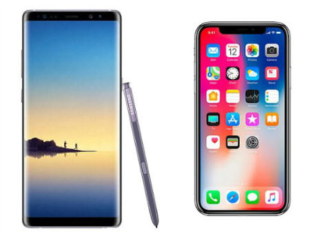 Thiết kế màn hình của Note 8 có phần diện tích lớn hơn nhiều so với "đối thủ".