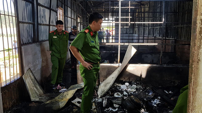 HIện trường vụ hỏa hoạn.