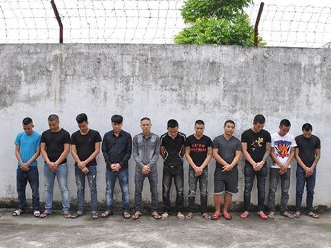 Nhóm đối tượng gây ra vụ hỗ chiến kinh hoàng (Ảnh: CA Ninh Bình)