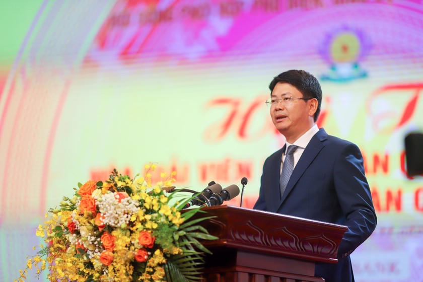 Thứ trưởng Nguyễn Thanh Tịnh, Phó Chủ tịch Hội đồng phối hợp phổ biến, giáo dục pháp luật TW phát biểu khai mạc Hội thi.