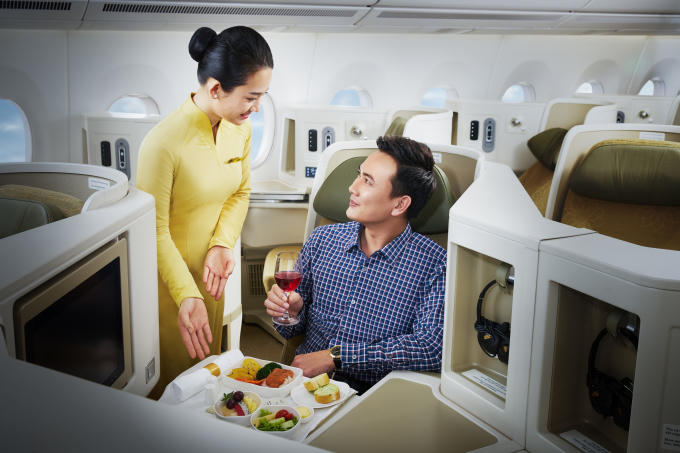Vietnam Airlines, được đánh giá là hãng hàng không có chất lượng dịch vụ trên không tốt nhất
