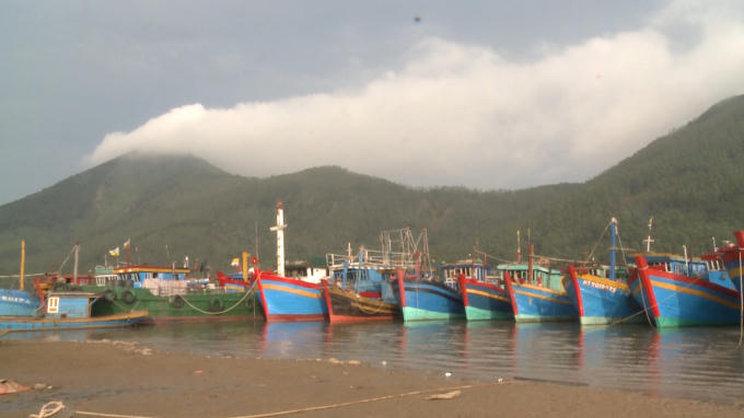 Tàu đánh bắt xa bờ neo đậu tại biển Kỳ Hà, Kỳ Anh, Hà Tĩnh.