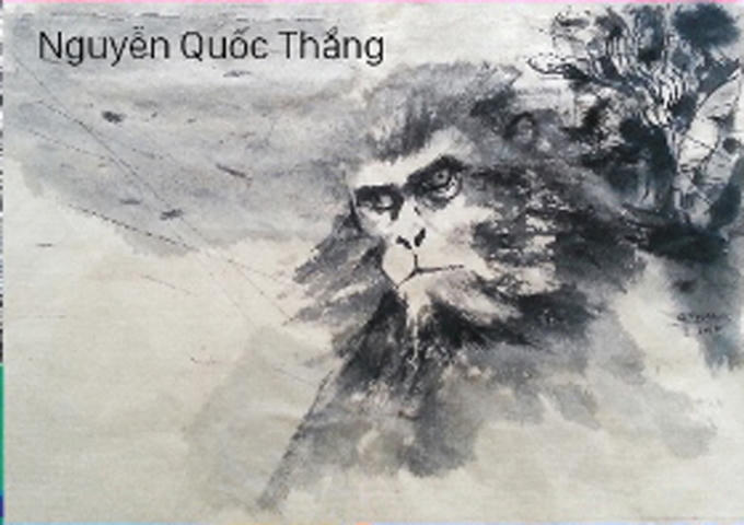 Tác phẩm Khỉ chúa của họa sỹ Nguyễn Quốc Khánh. Ảnh: BTC